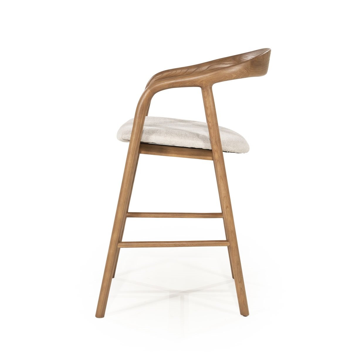 Barstuhl Rayven SH 65 cm Barhocker Esche Massivholz Bezug beige