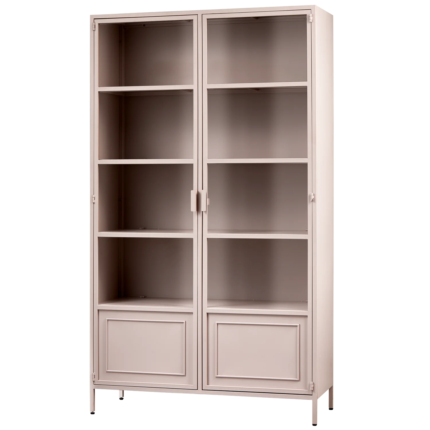 Vitrine Schrank RONJA 2-türig Metall rosa Aufbewahrungsschrank
