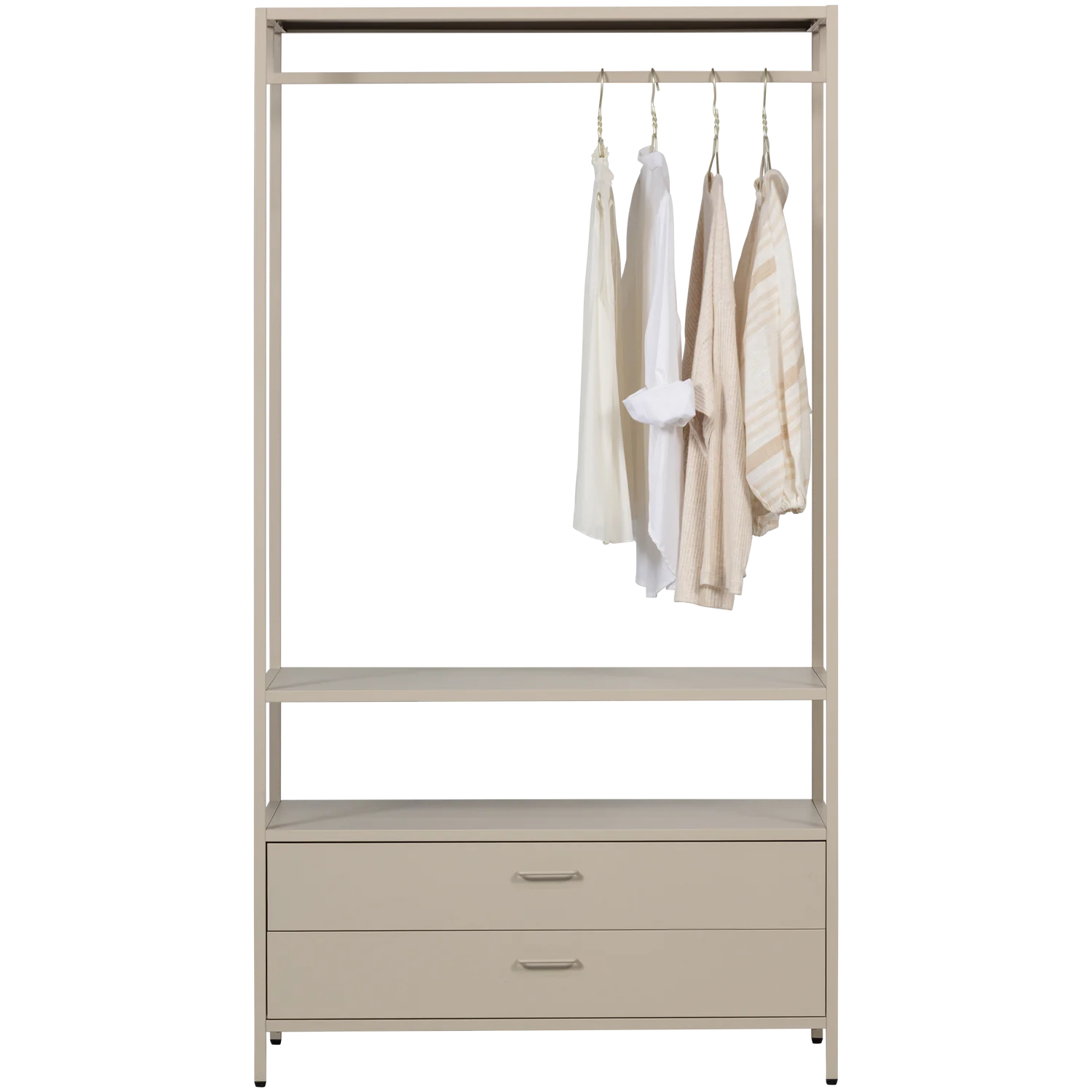 Kleiderschrank Kleiderständer Ferris B 100 cm Metall sandfarben  
