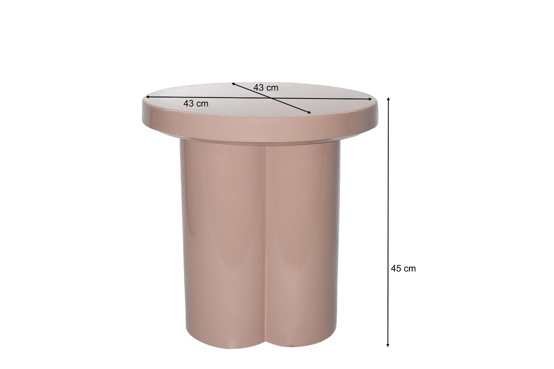 Beistelltisch Noa rund Ø 43 cm Metall vintage rosa Anstelltisch Sofatisch