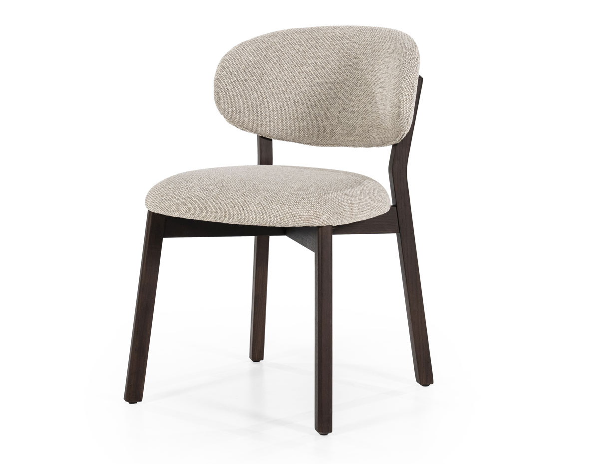 Esszimmer Stuhl Mikky Eiche Holz Stoff taupe