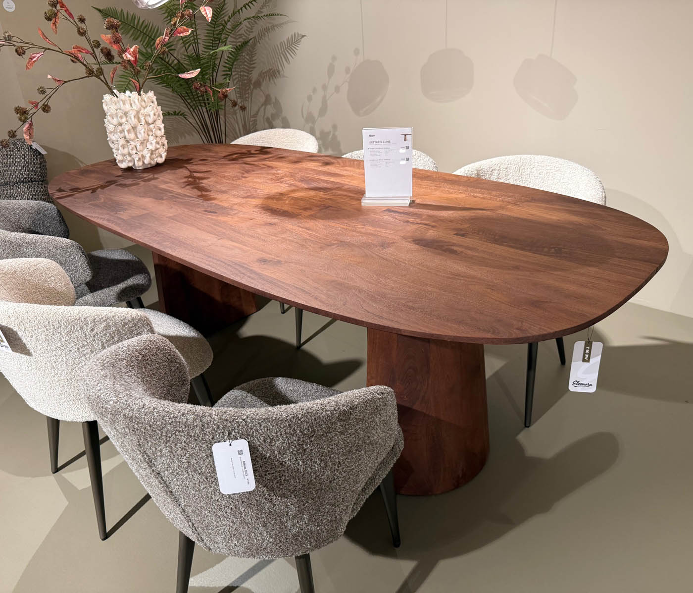 Esstisch Lune oval 300 x 105 cm Mango Massivholz braun
