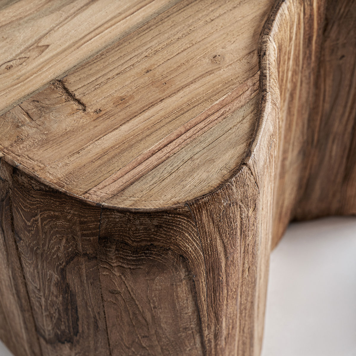 Couchtisch Sofatisch ERLOY 70 x 55 cm recyceltes Teakholz