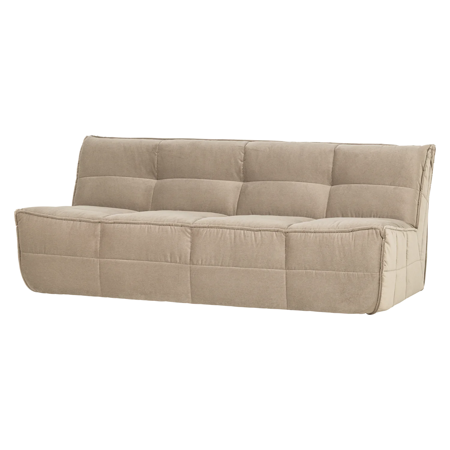 3 Sitzer Sofa CLUSTER Samt zartbeige Couch Garnitur Loungesofa Couchgarnitur
