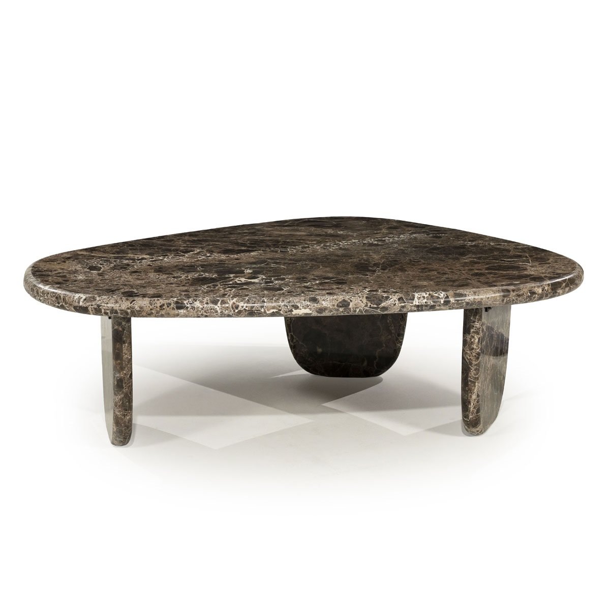 Couchtisch Devin 100 x 85 cm Emperador Marmor braun schwarz
