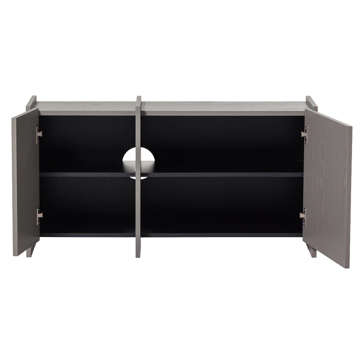 TV Möbel BROCK 102 cm Esche Furnier warmgrau Kommode Lowboard