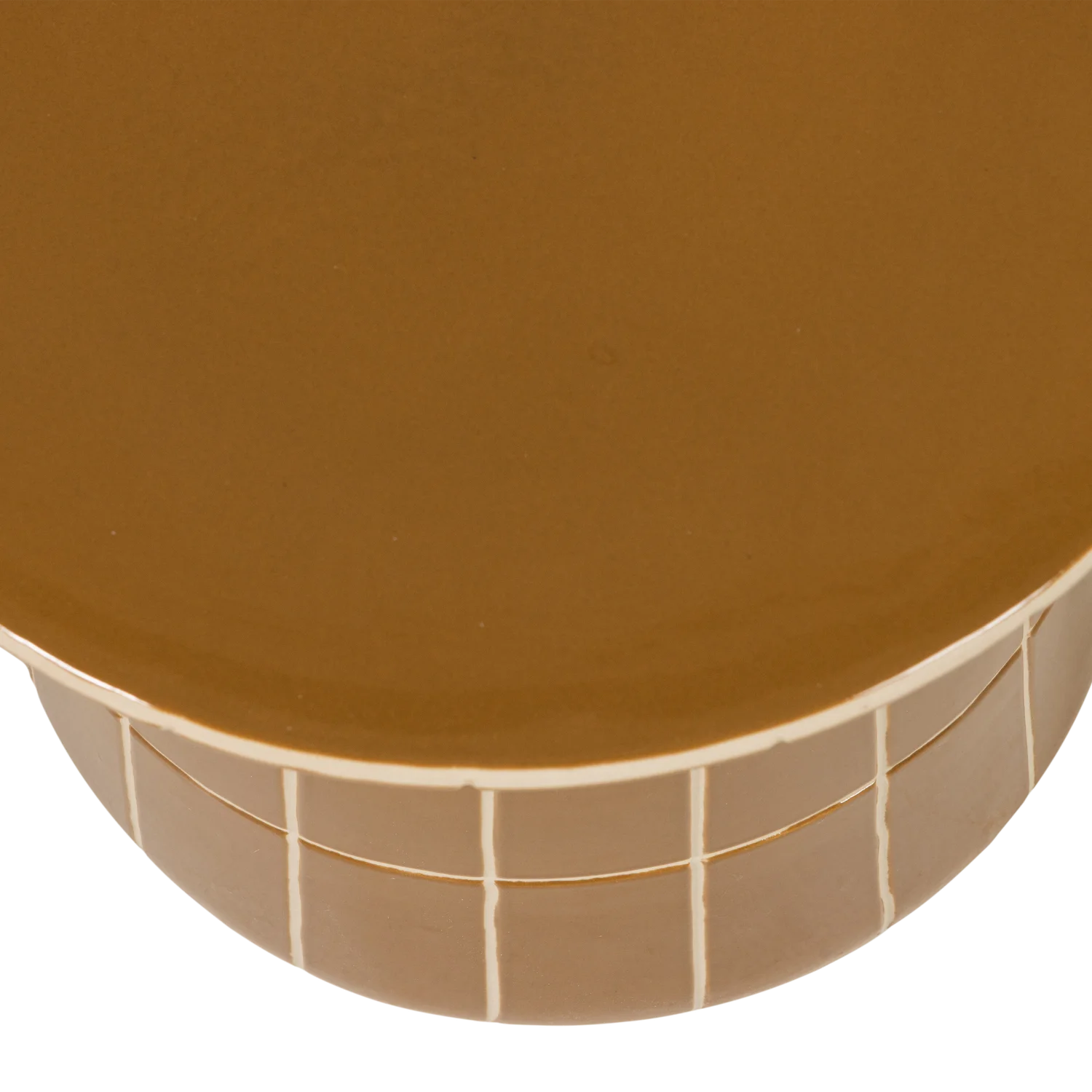 Beistelltisch PLU Ø 38 cm Keramik honiggelb