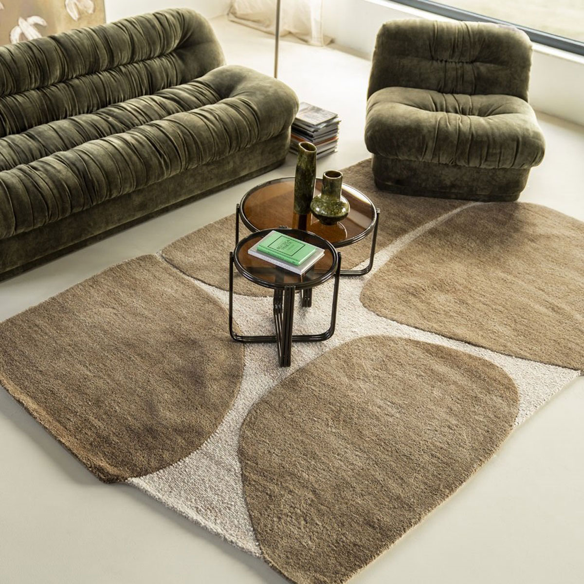 Vintage Teppich Iwa 290 x 190 cm braun beige