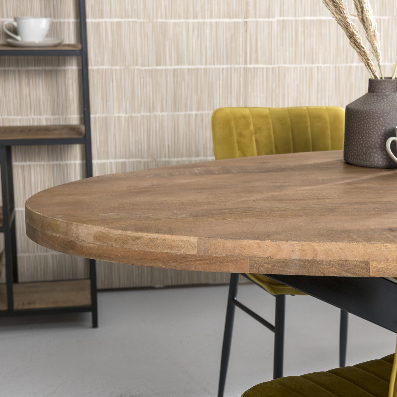Esstisch oval 180 x 90 cm Mango Holz