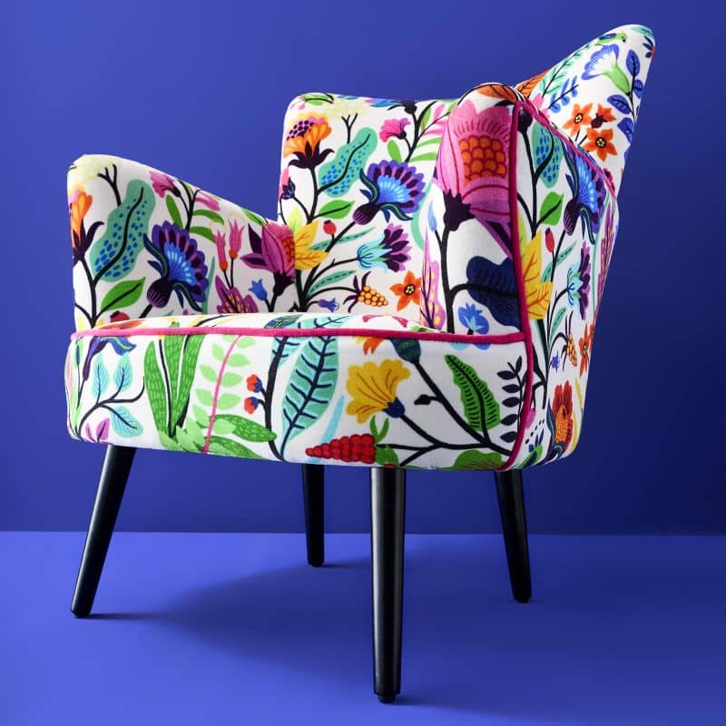 Sessel FLOWER Samt Samtsessel bunt floral