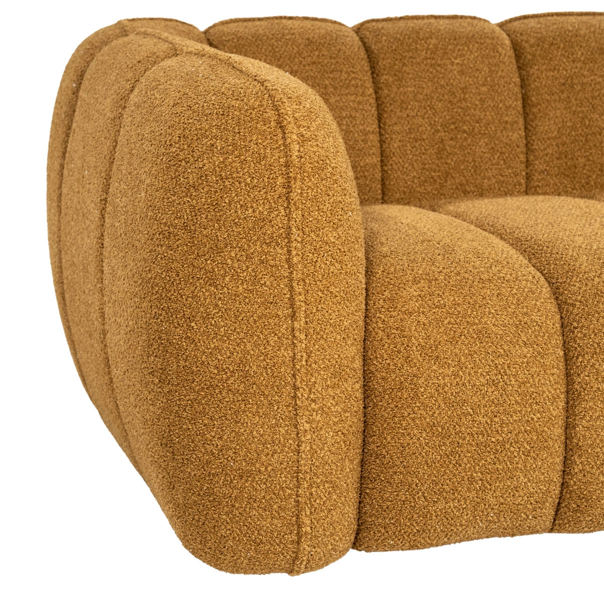 BY-BOO Sofa Cubetto senffarben 220 cm Stoffbezug  