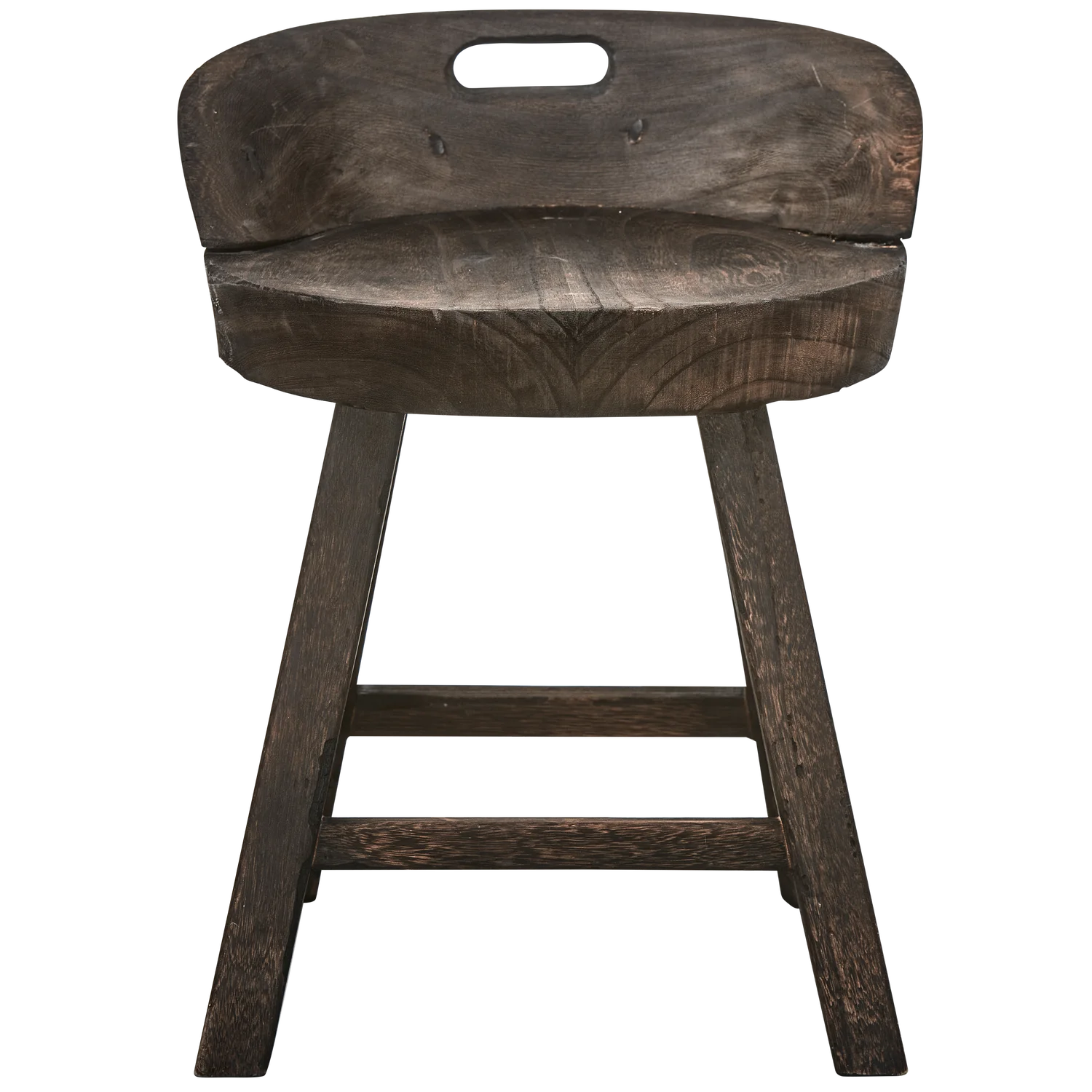 Dekorativer Hocker ROSALIE Paulownia Holz braun Hocker Sitzhocker