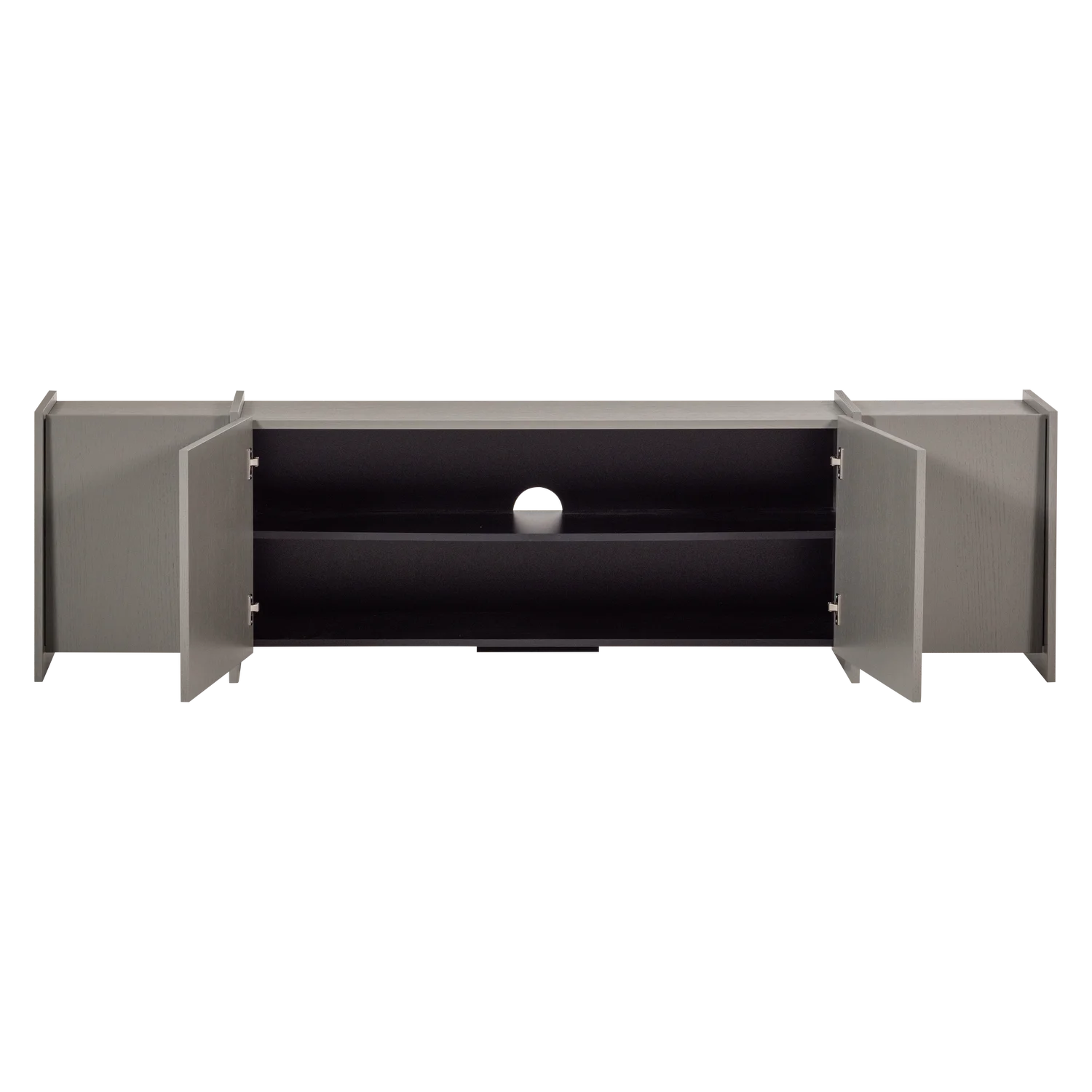 TV Möbel BROCK 200 cm Esche Furnier warmgrau Kommode Lowboard