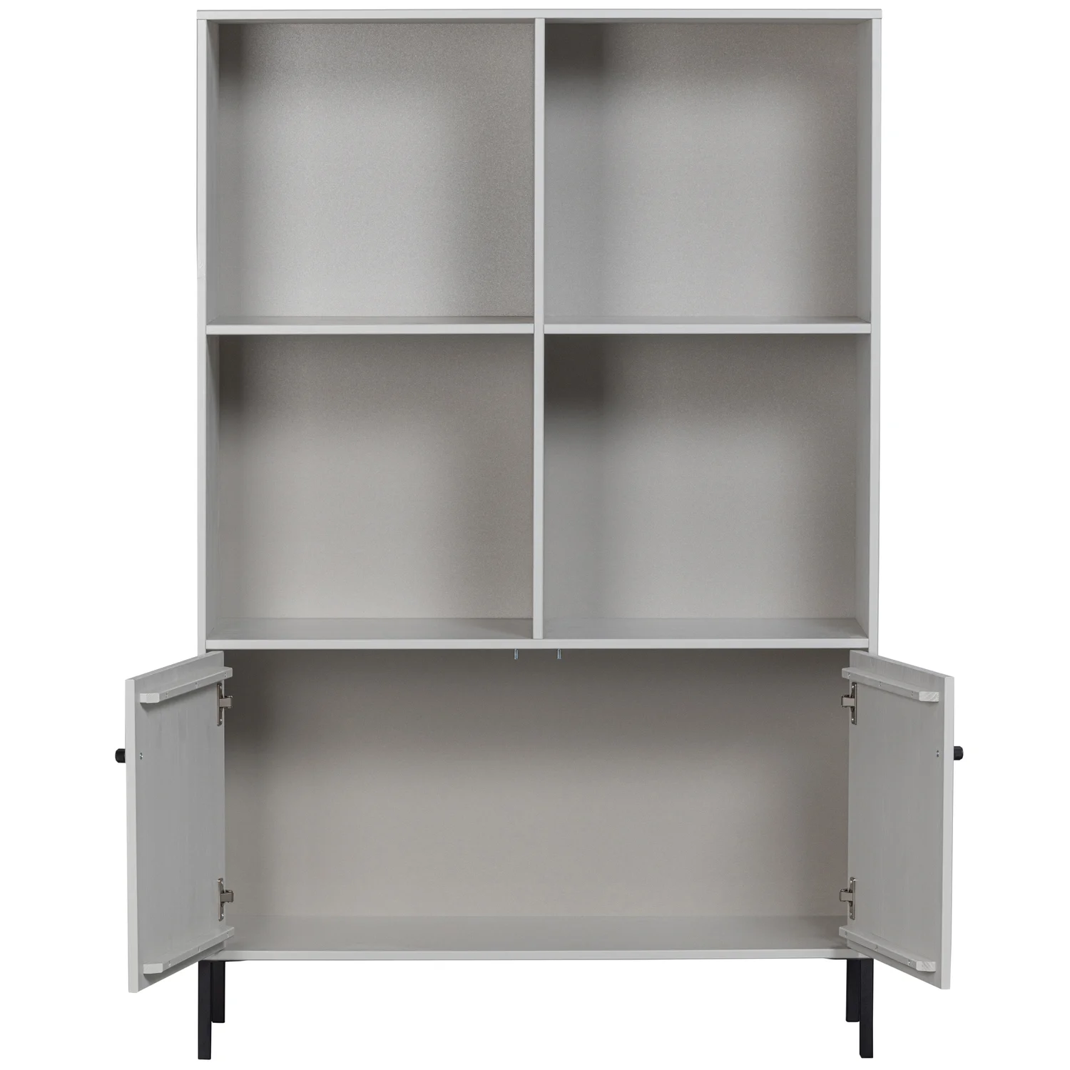 Bücherschrank Schrank XAM 2-türig Kiefernholz wolkengrau