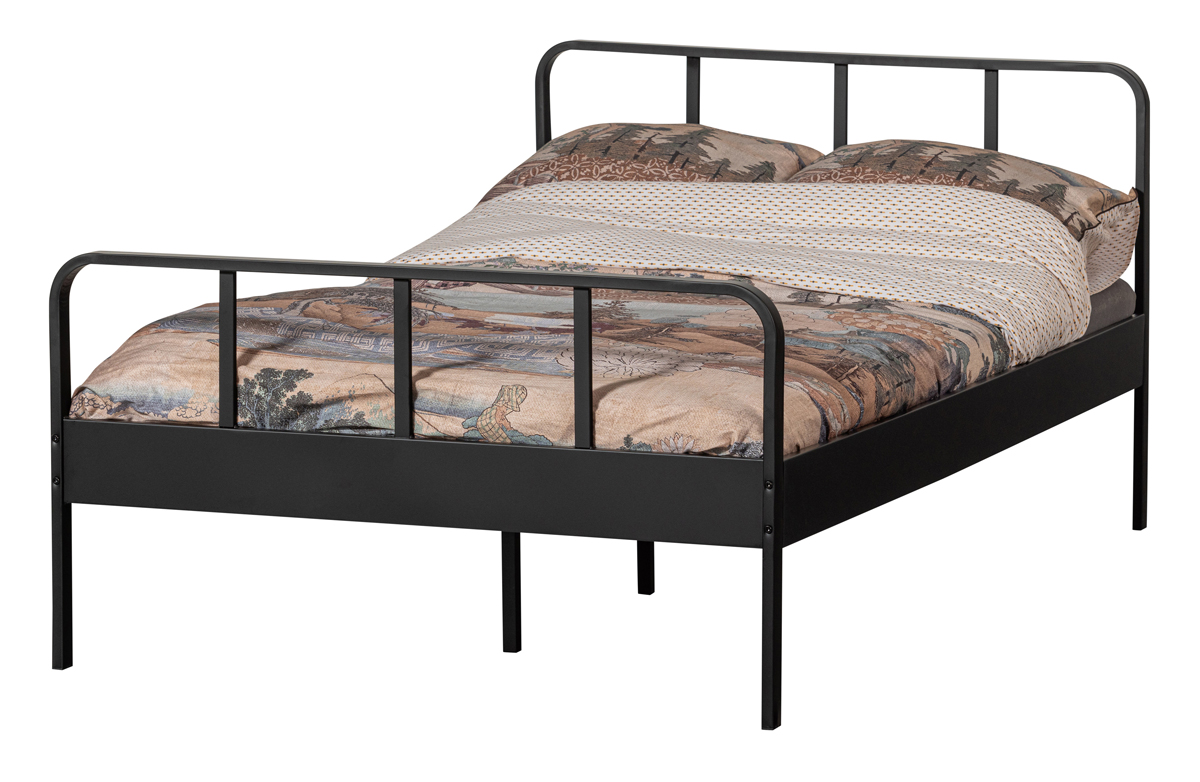Einzelbett Mees schwarz 200 x 120 cm Metallbett Bett