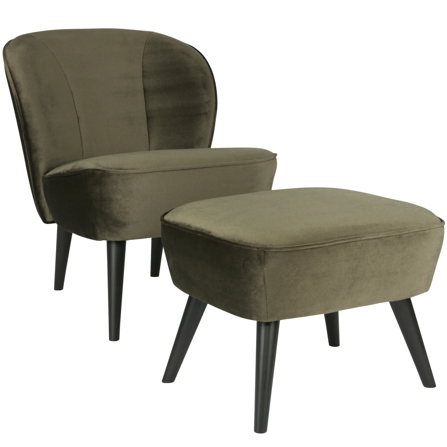  Hocker Polsterhocker SARA Samt grün Fußhocker