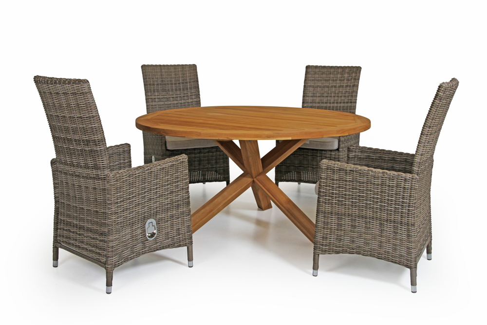 PREMIUM Gartentisch EIOS rund Teakholz 150 cm