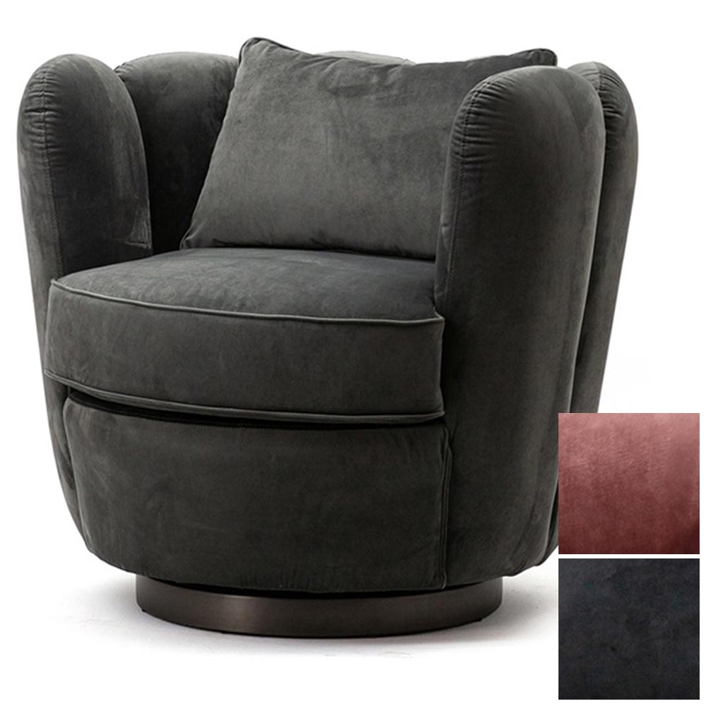 Retro Sessel Maria drehbar Samt Loungesessel