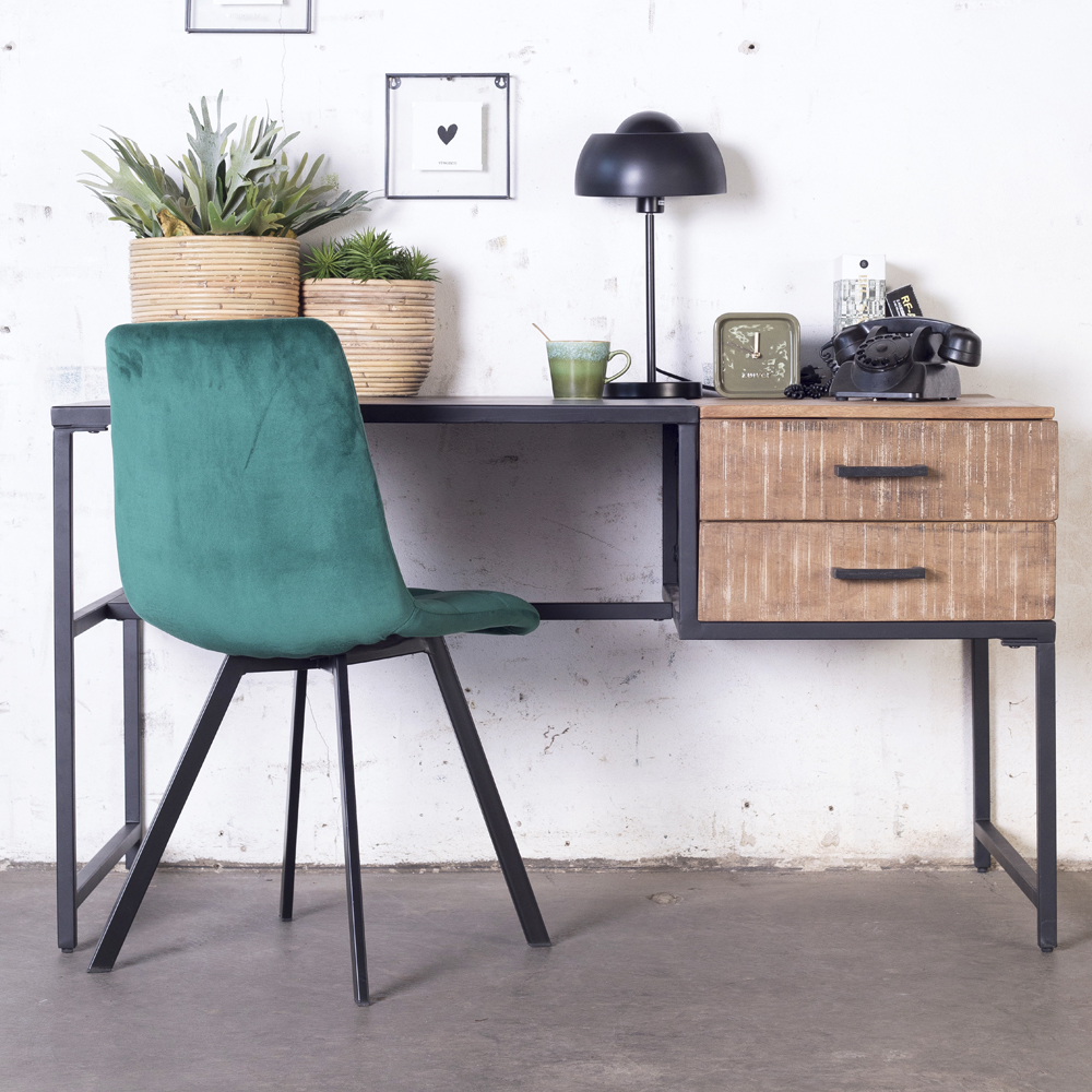 Industrie Schreibtisch Alexander 140 cm Sekretär Mangoholz