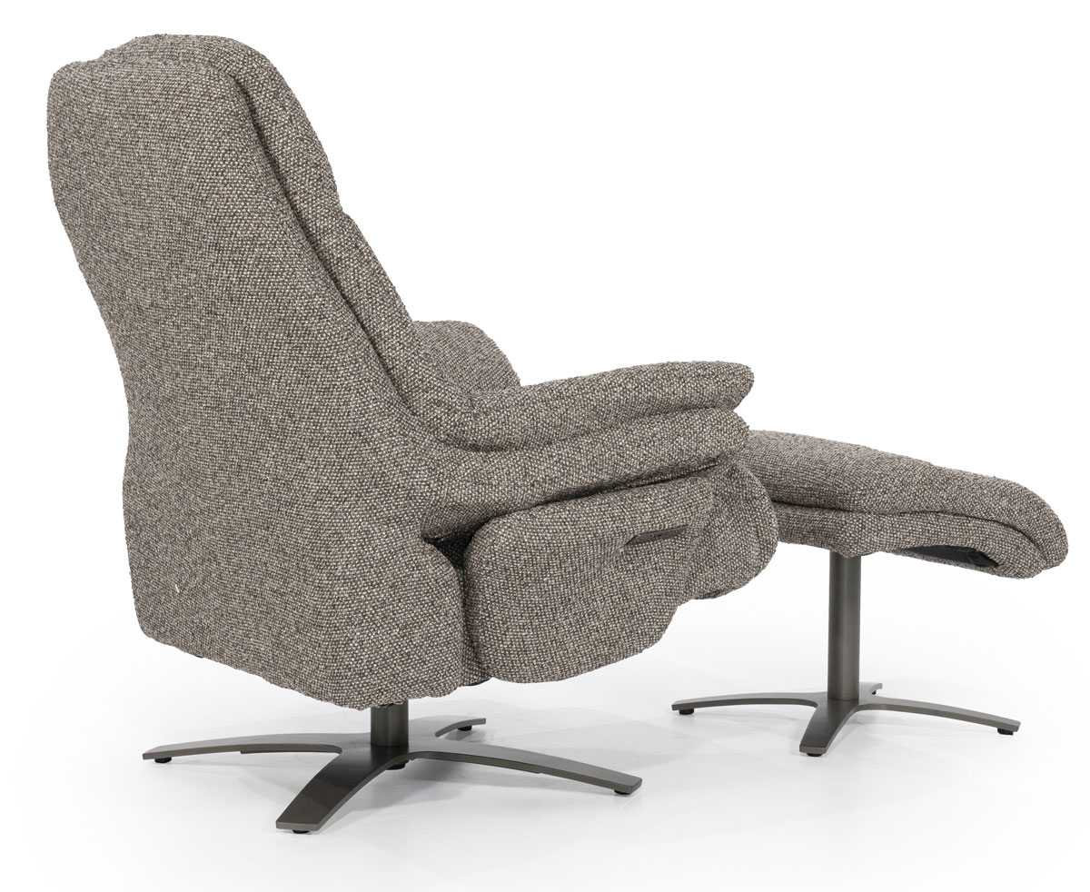 Relaxsessel Caleb elektrisch verstellb. mit Hocker Stoff taupe
