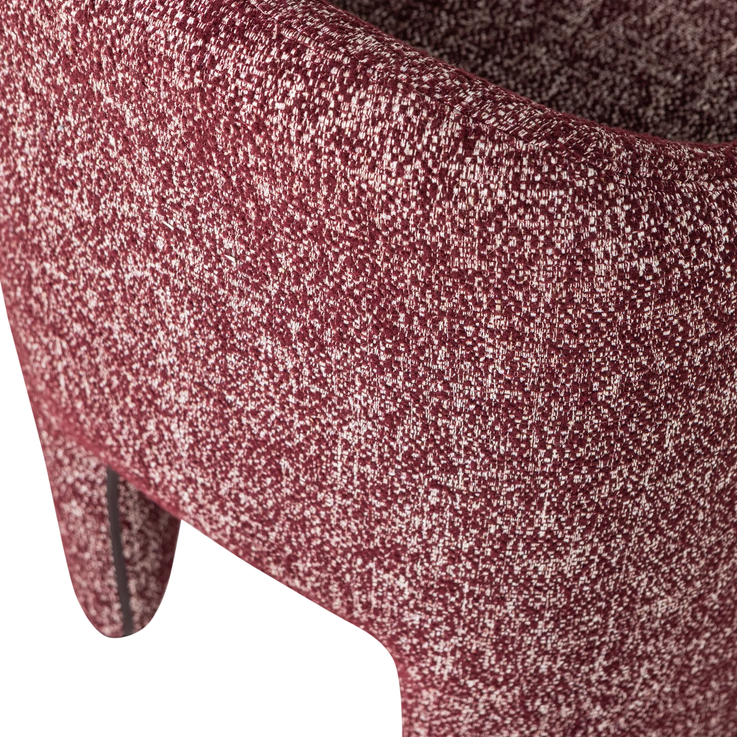 Armlehnstuhl CORDO auf Rollen Melange Stoff burgunderrot