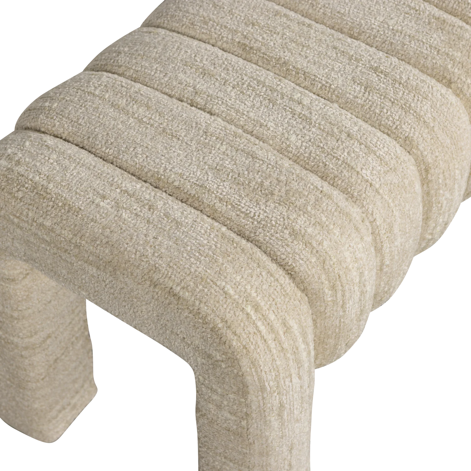 Esstischbank Polsterbank FREX 110 cm Bouclé-Stoff natur