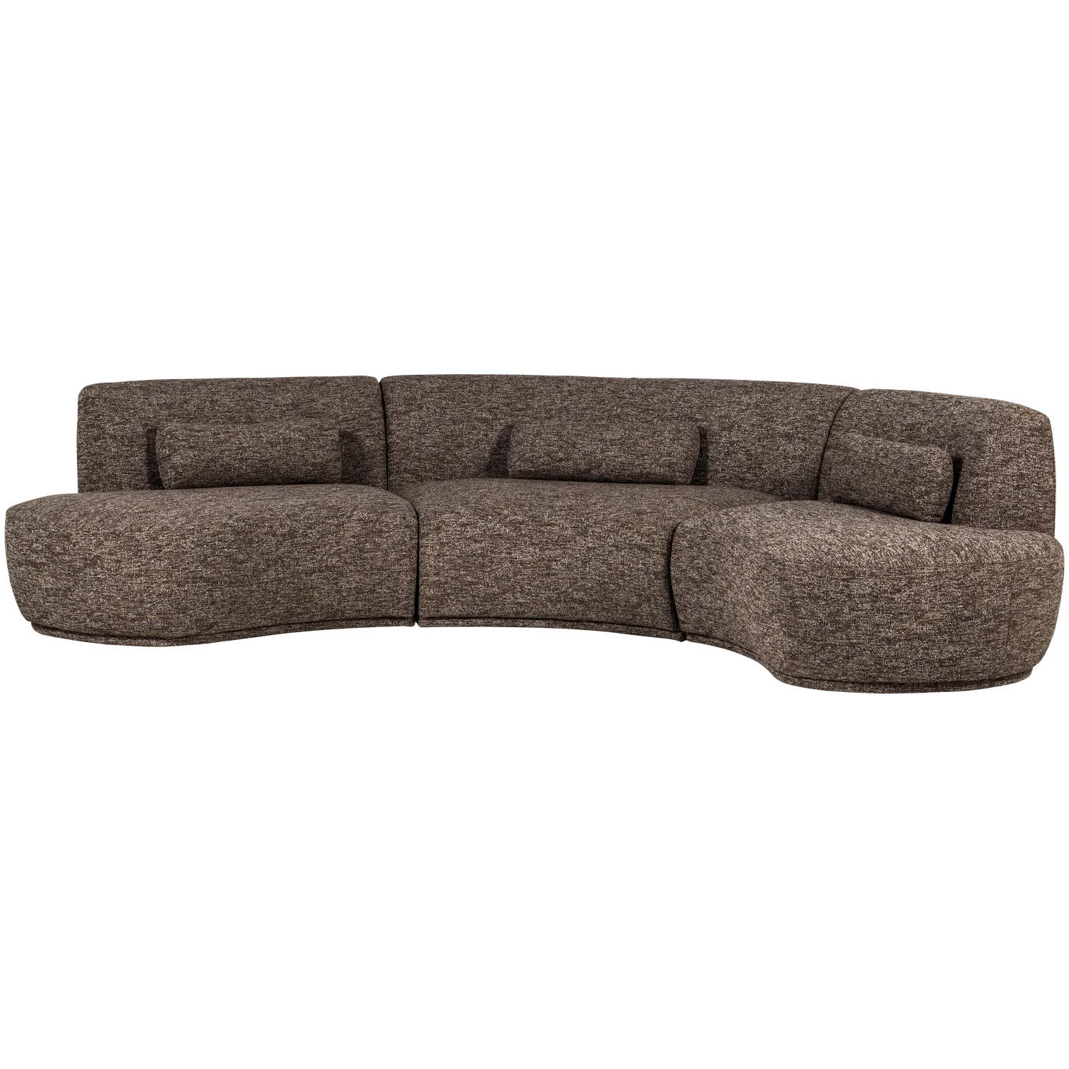 6 Sitzer Sofa BATAVIER halbrund Webstoff Melange braun