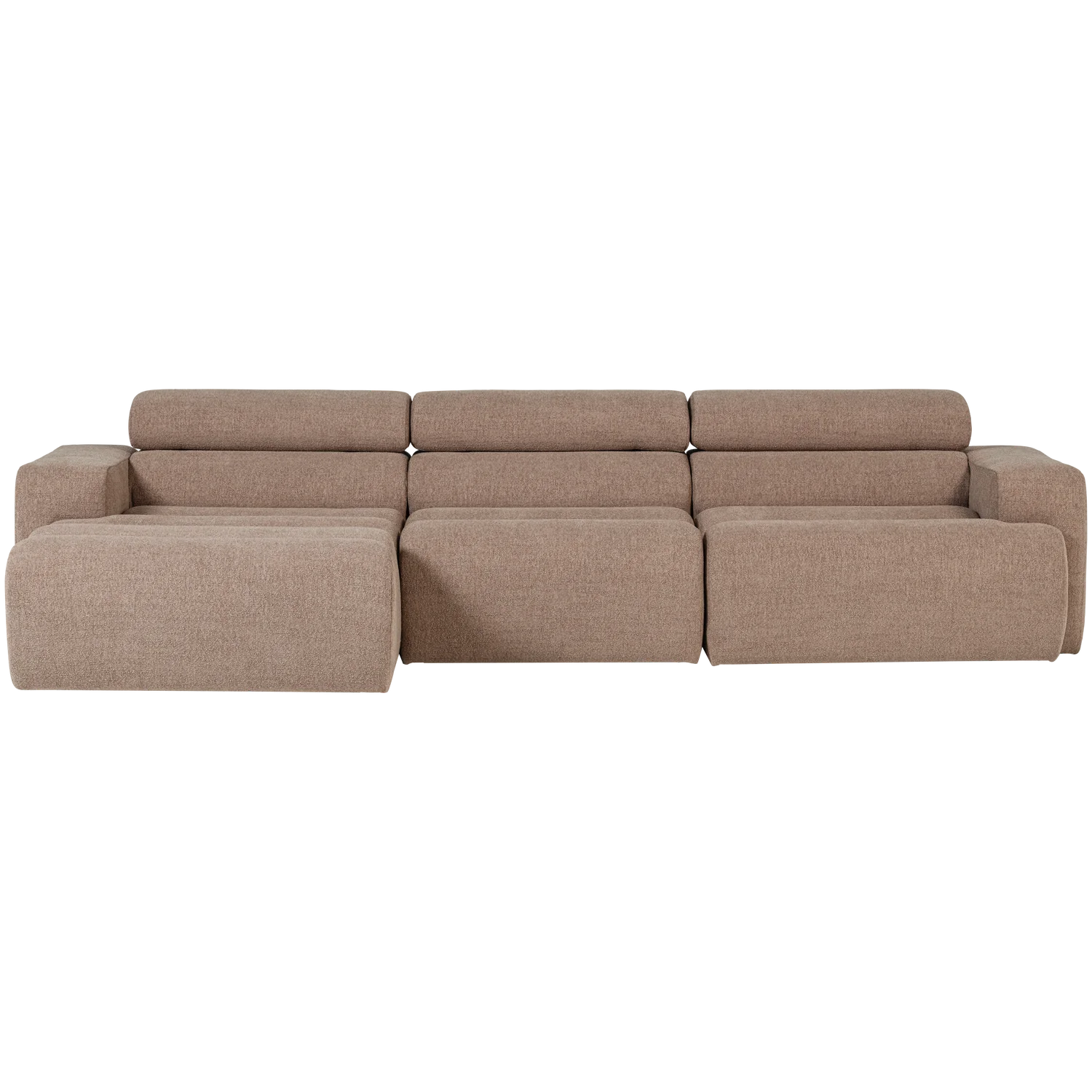 Ecksofa Sofa NOVI Bezug Bouclé taupe Chaiselongue links