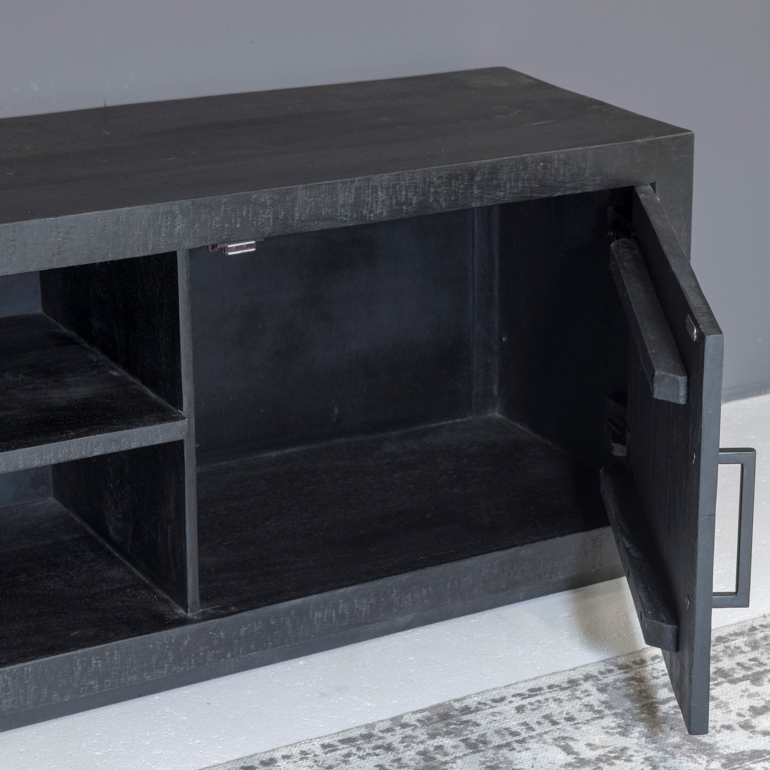 Sideboard Jaxx B 180 cm Mango Massivholz schwarz