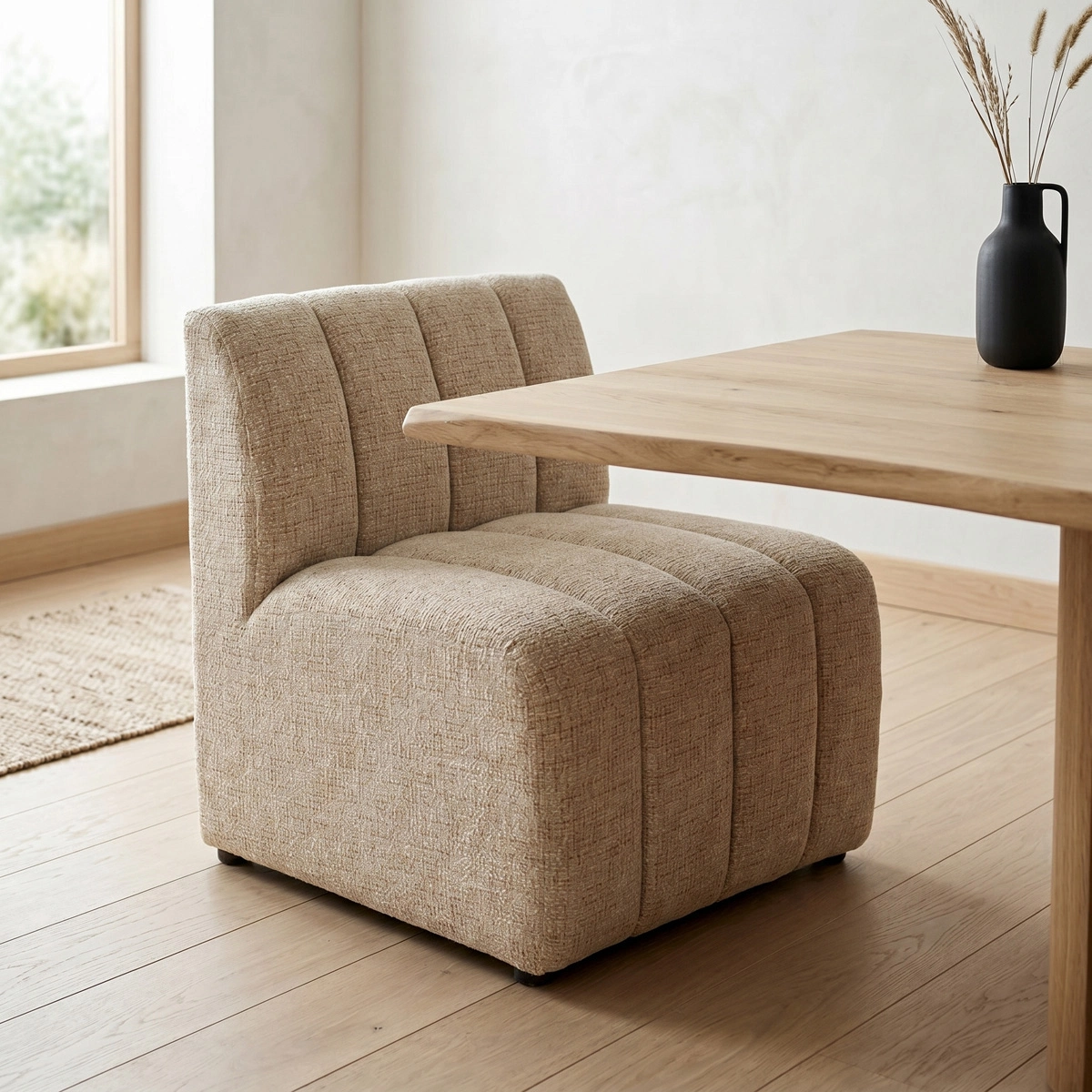 Esszimmerbank VENTO – Modulares Sitzelement in Beige Chenille