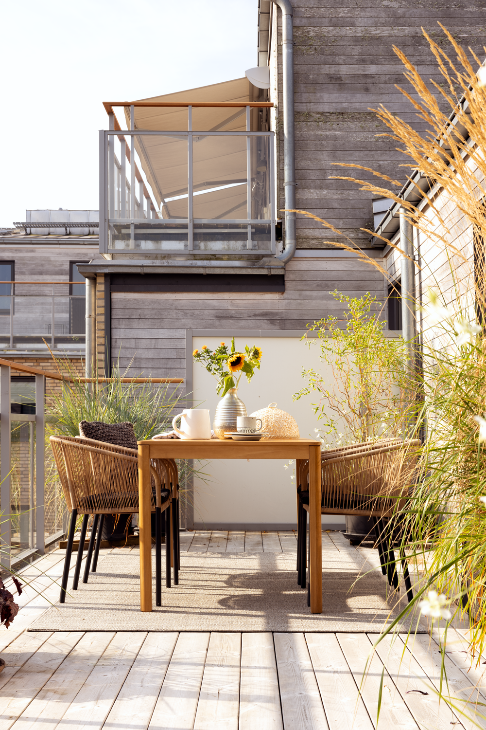  Gartensessel Gartenstuhl Delta Geflecht beige Aluminium  