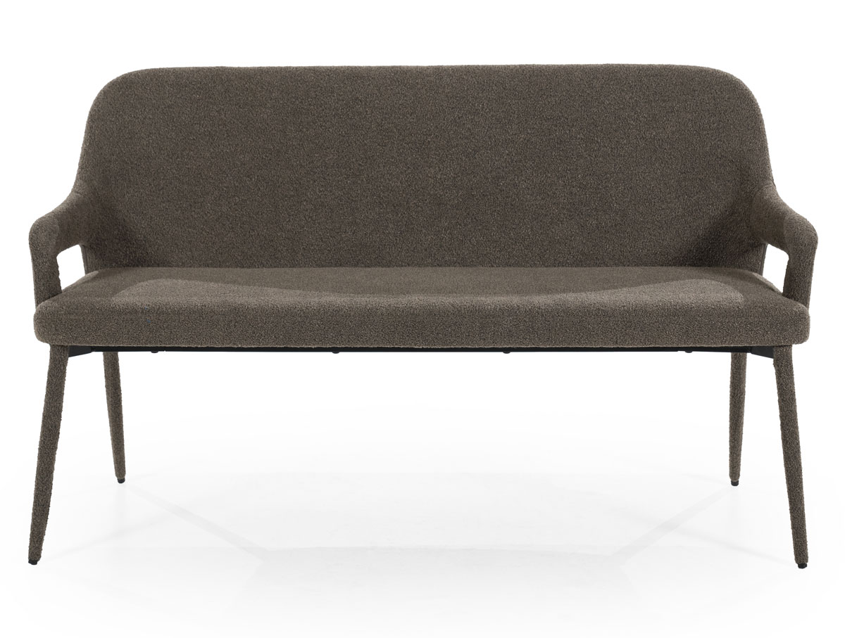 Esstischbank Fika 140 cm Stoff braun Sitzbank