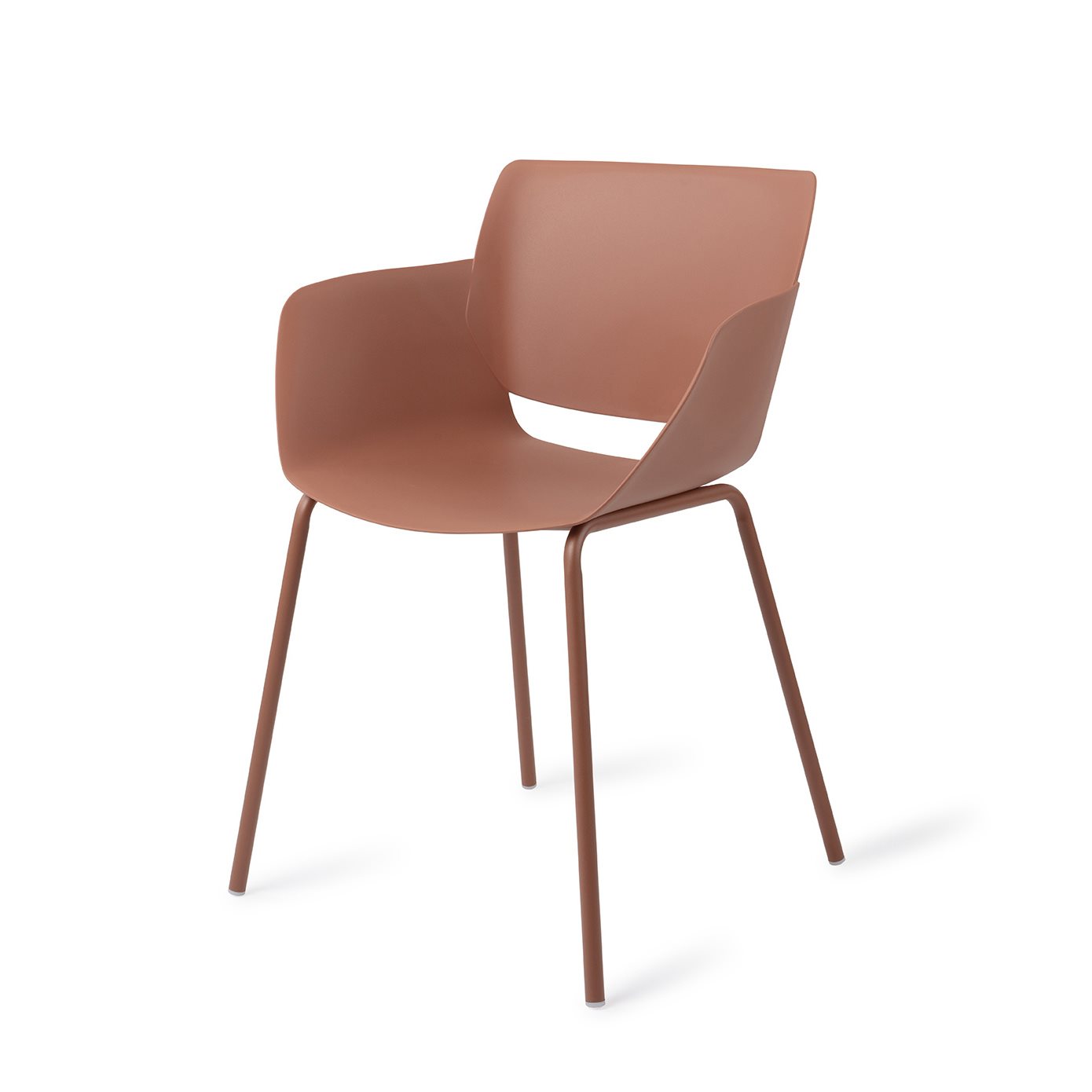 Outdoor Esszimmerstuhl Koto – Soft Stone terrakotta mit Gestell in Metall