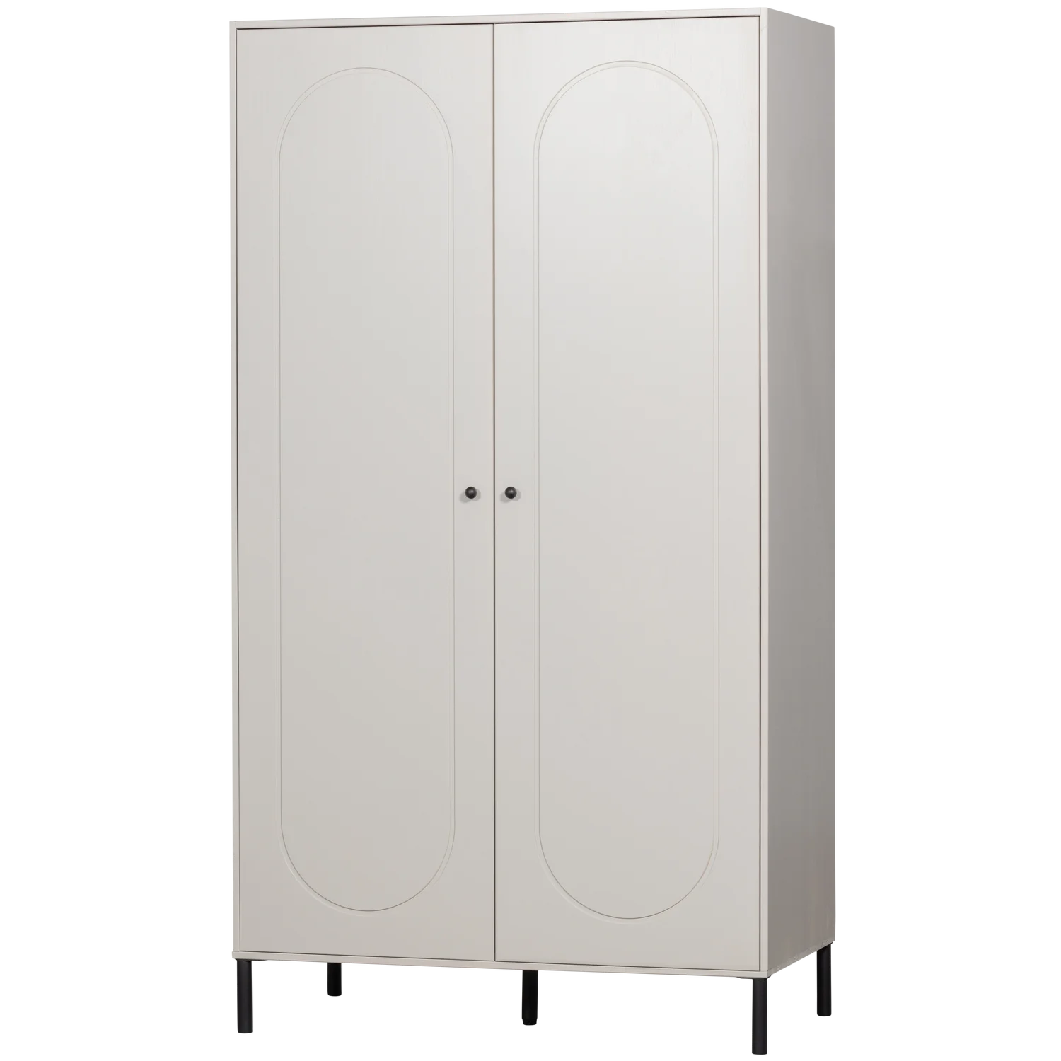 Schrank XINA Holzschrank H 202 cm Kiefer Massiv wolkengrau