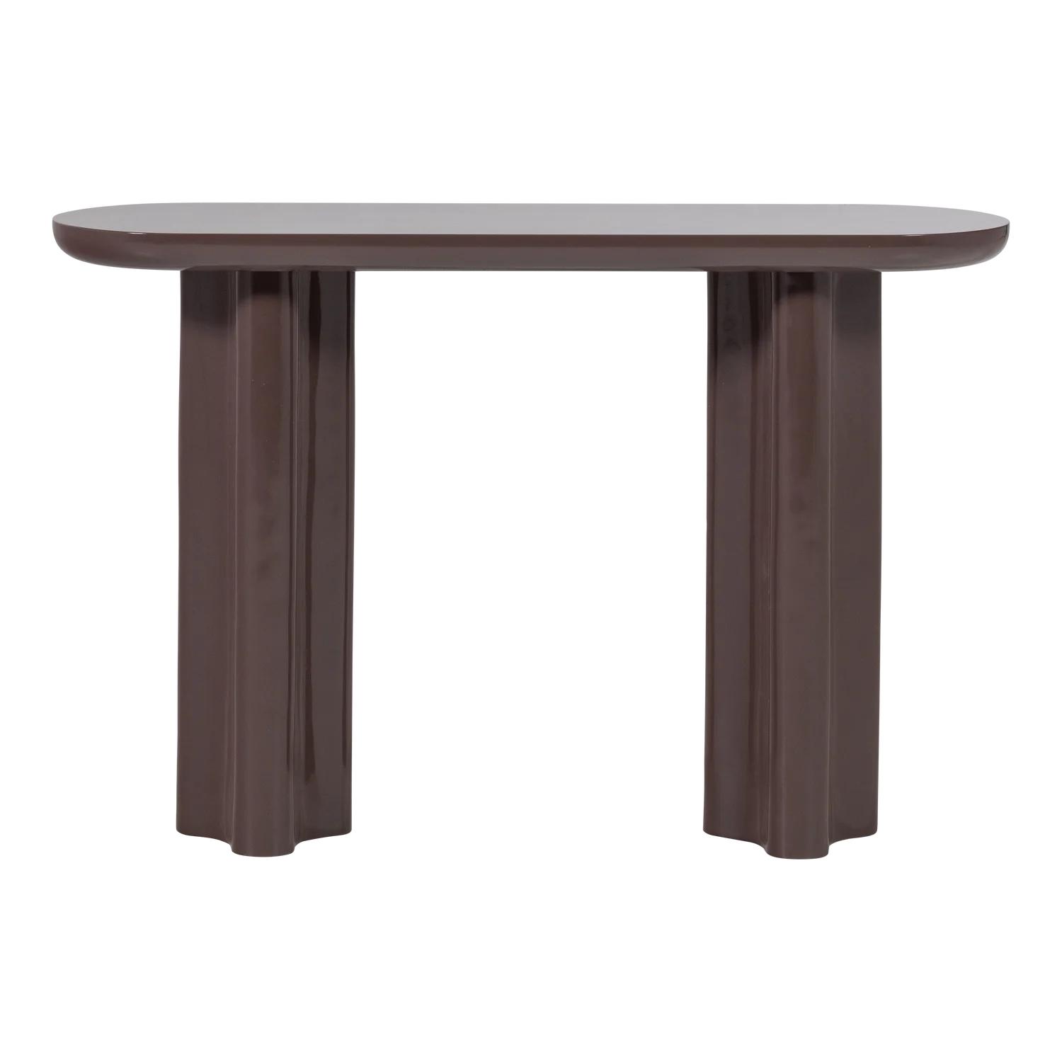 Konsolentisch EVARA 120 x 35 cm MDF hochglanz dunkelbraun