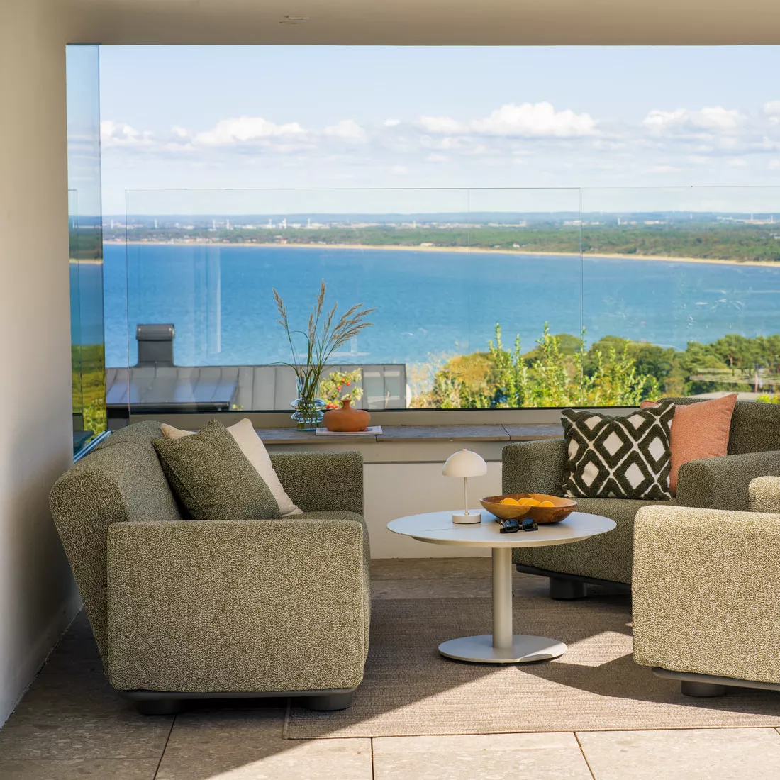 2,5 Sitzer Gartensofa Lounge Sofa Bolster Teddy grün