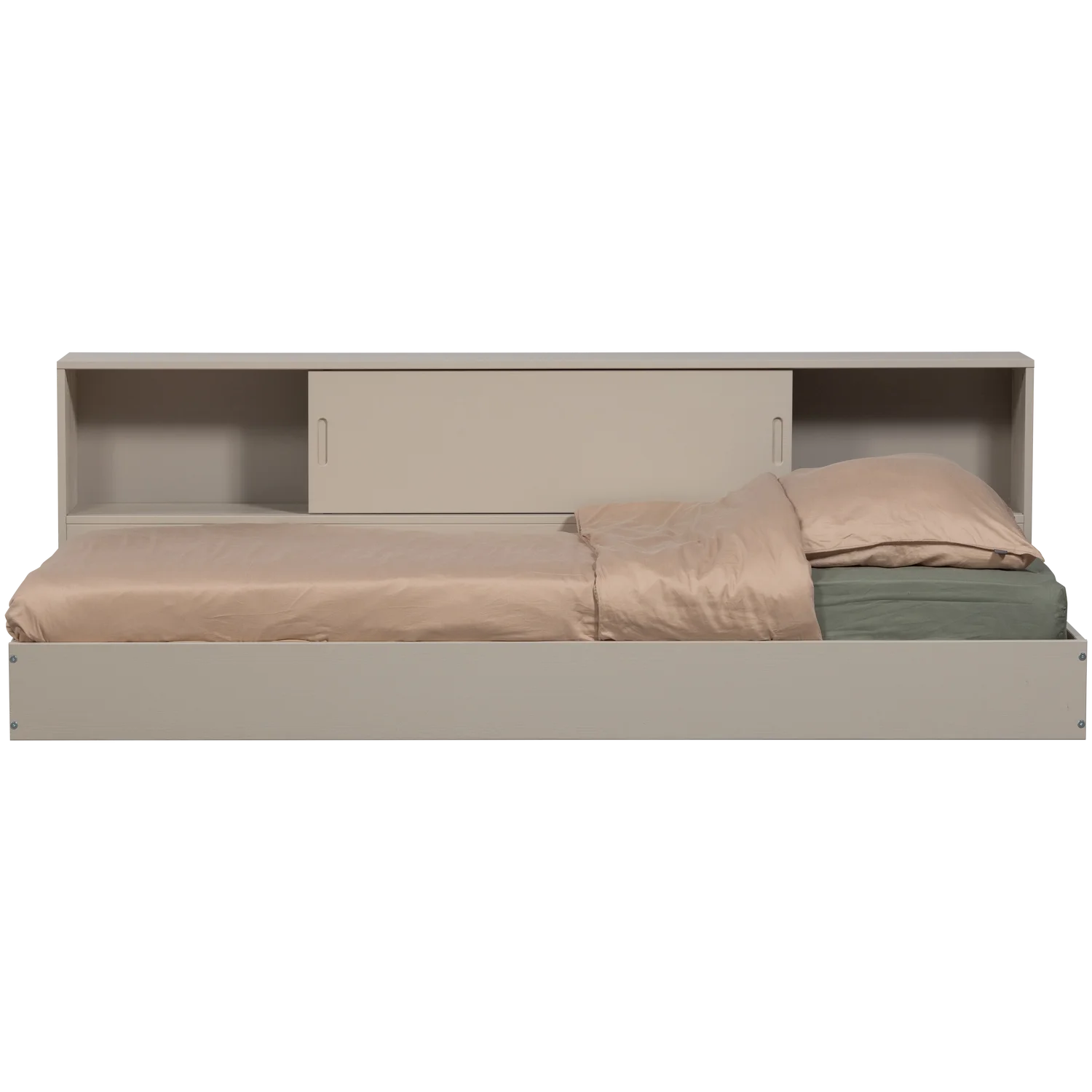Einzelbett offen CARTER staubgrau 200 x 90 cm Kiefer Massivholz Bett