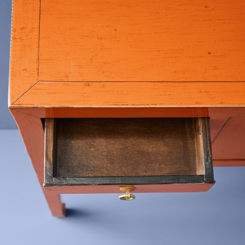 Konsolentisch Majesté 100 cm Ulmen- und Kiefernholz vintage orange