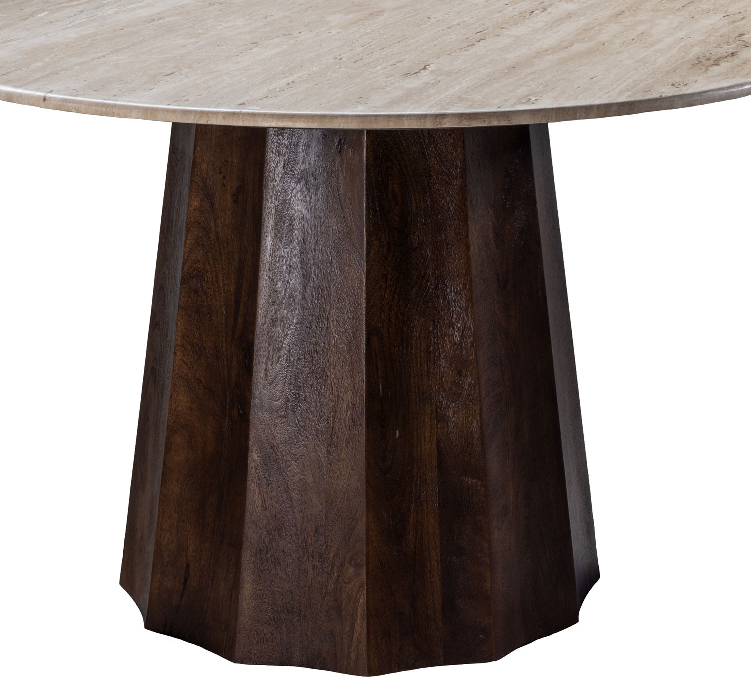 Esstisch LUCIA Ø 120 cm rund Travertin beige Mangoholz