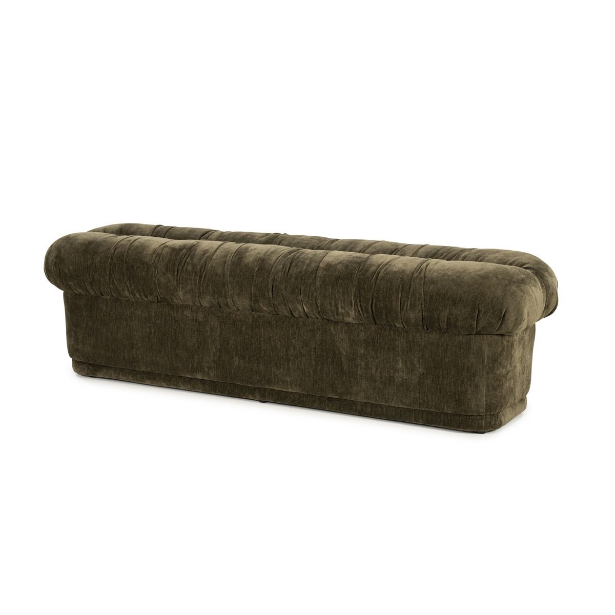 Bank Hocker Nook 160 cm Stoff grün Sitzbank Sitzpouf