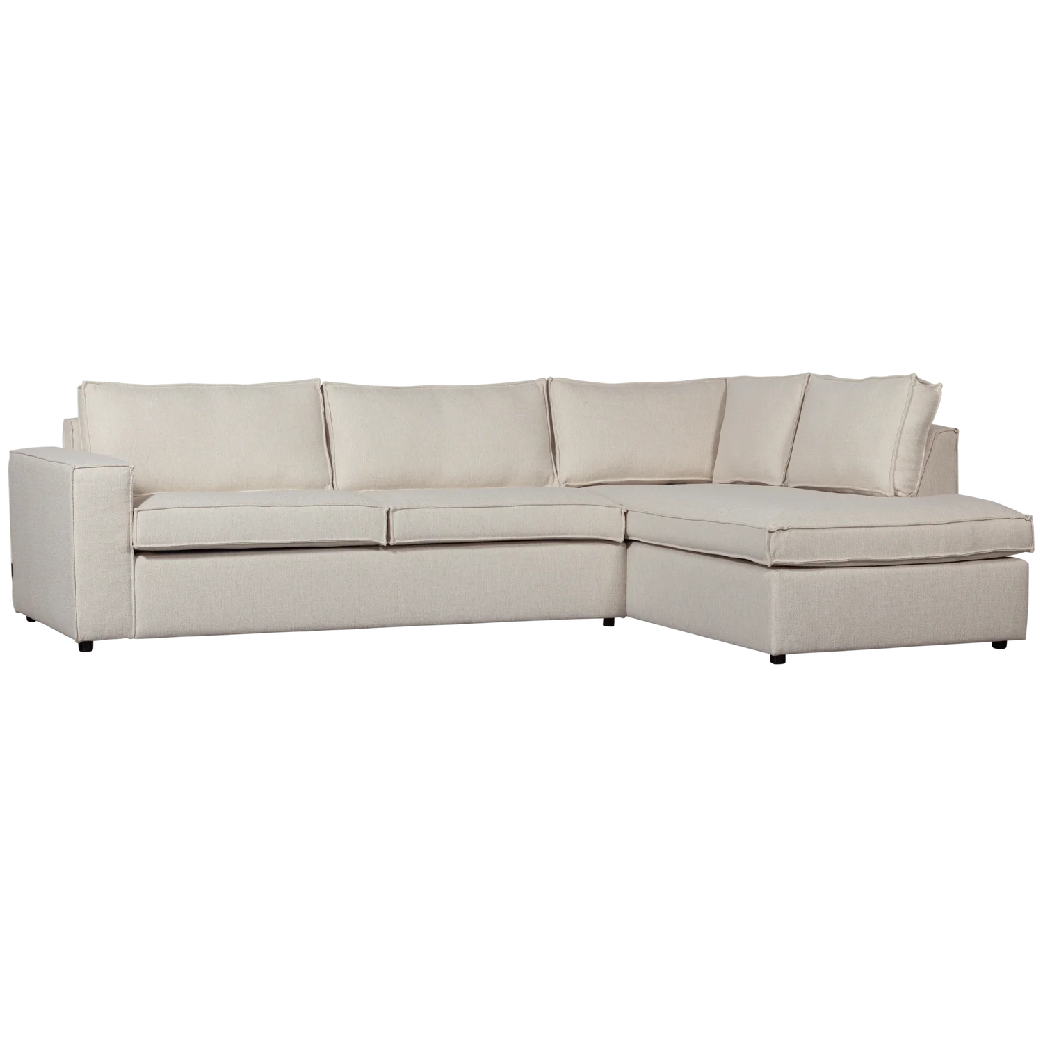 Ecksofa Sofa THOMAS Bezug Webstoff natur Chaiselongue rechts