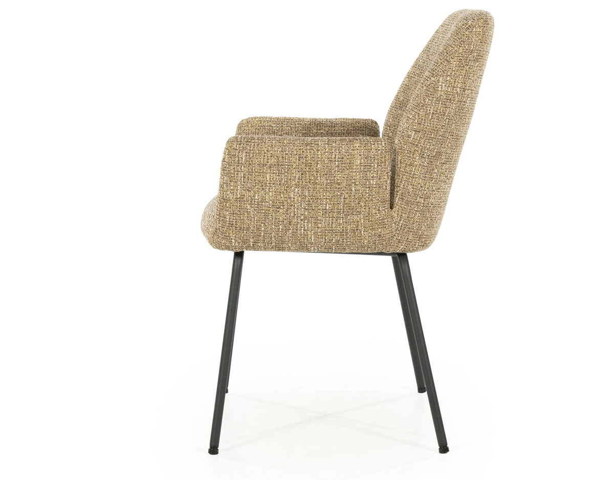 Esszimmer Stuhl Indy Vierfußstuhl Metall Stoff senffarben