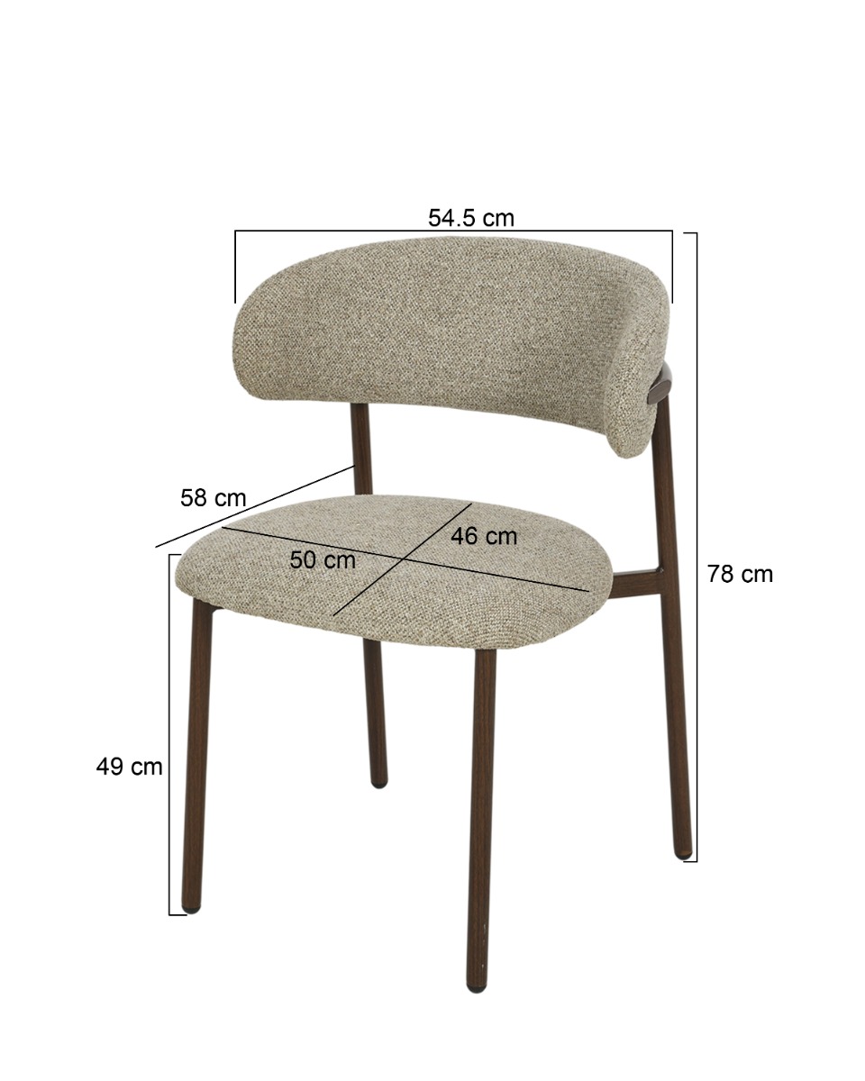 Esszimmerstuhl Hush Stuhl Stoff grau beige Esstischstuhl