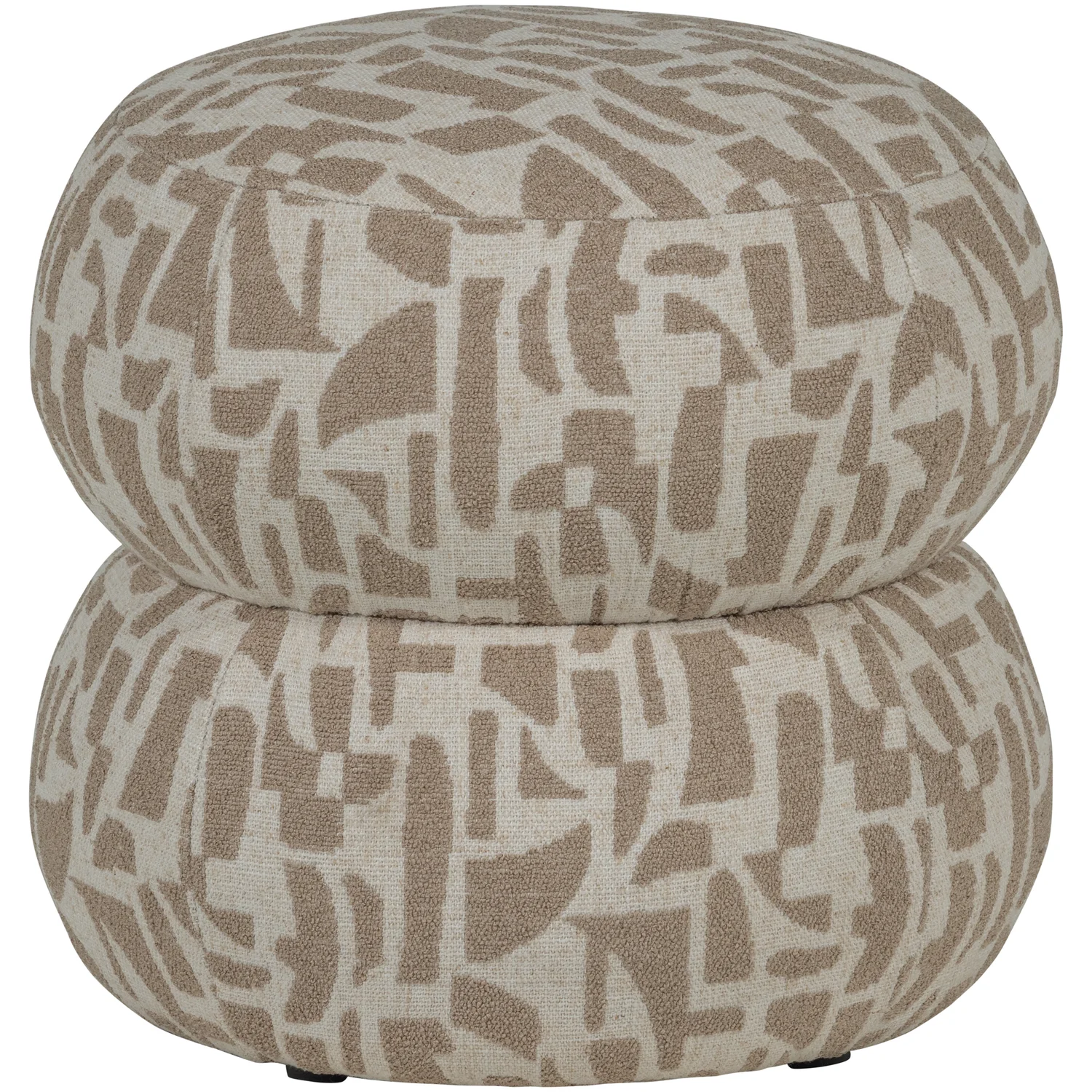 Hocker rund Ø 43 cm ANIC grafisches Muster sandfarben