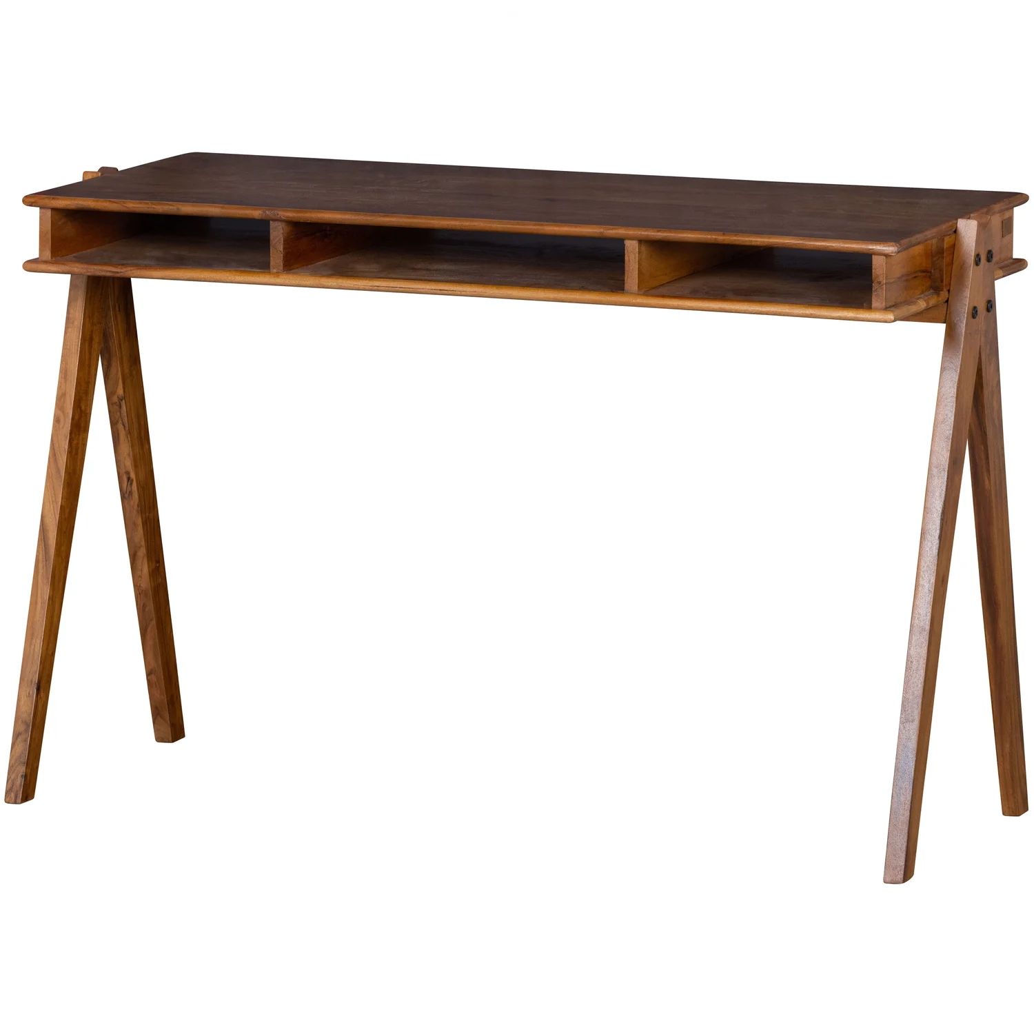 Schreibtisch COMPARTMENT 120 x 50 cm Akazienholz massiv braun
