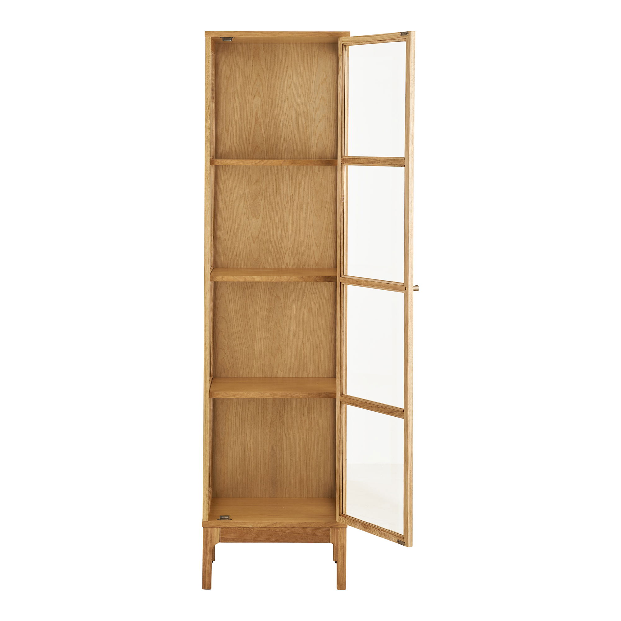 Schrank Vitrine Lamora mit 1 Tür H 180 cm  aus Eichenholz