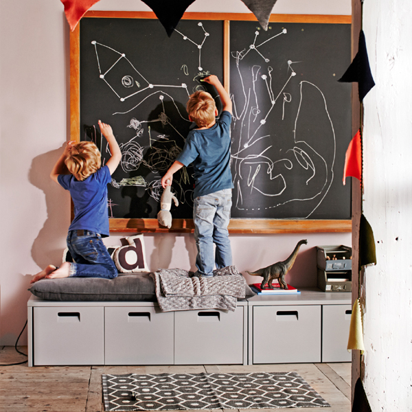 Sitzbank "Junior" mit Aufbewahrungsboxen grau Bank mit oder ohne Sitzkissen