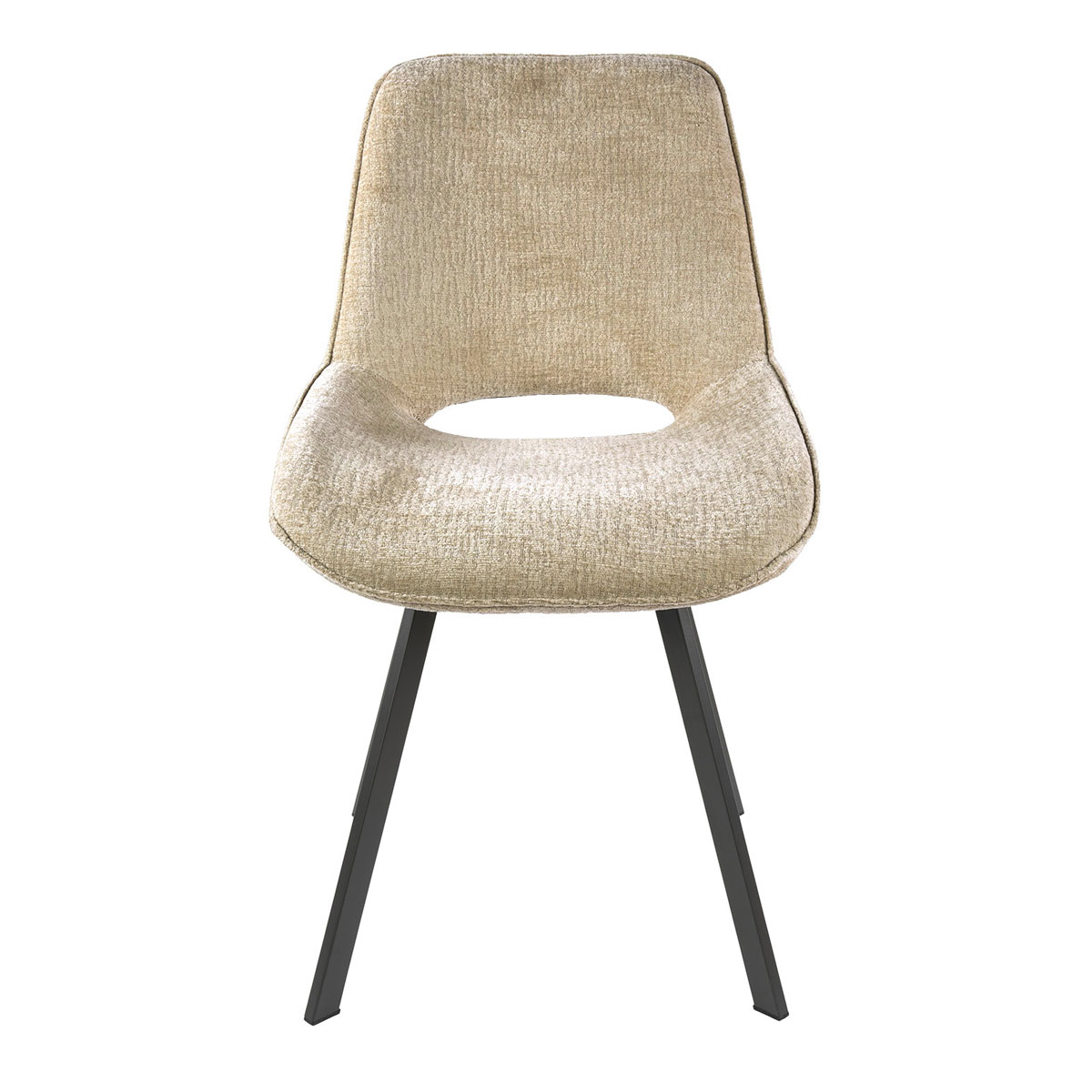 4er Set Esstischstuhl ELODIE drehbar Stoff Jaroq sandfarben