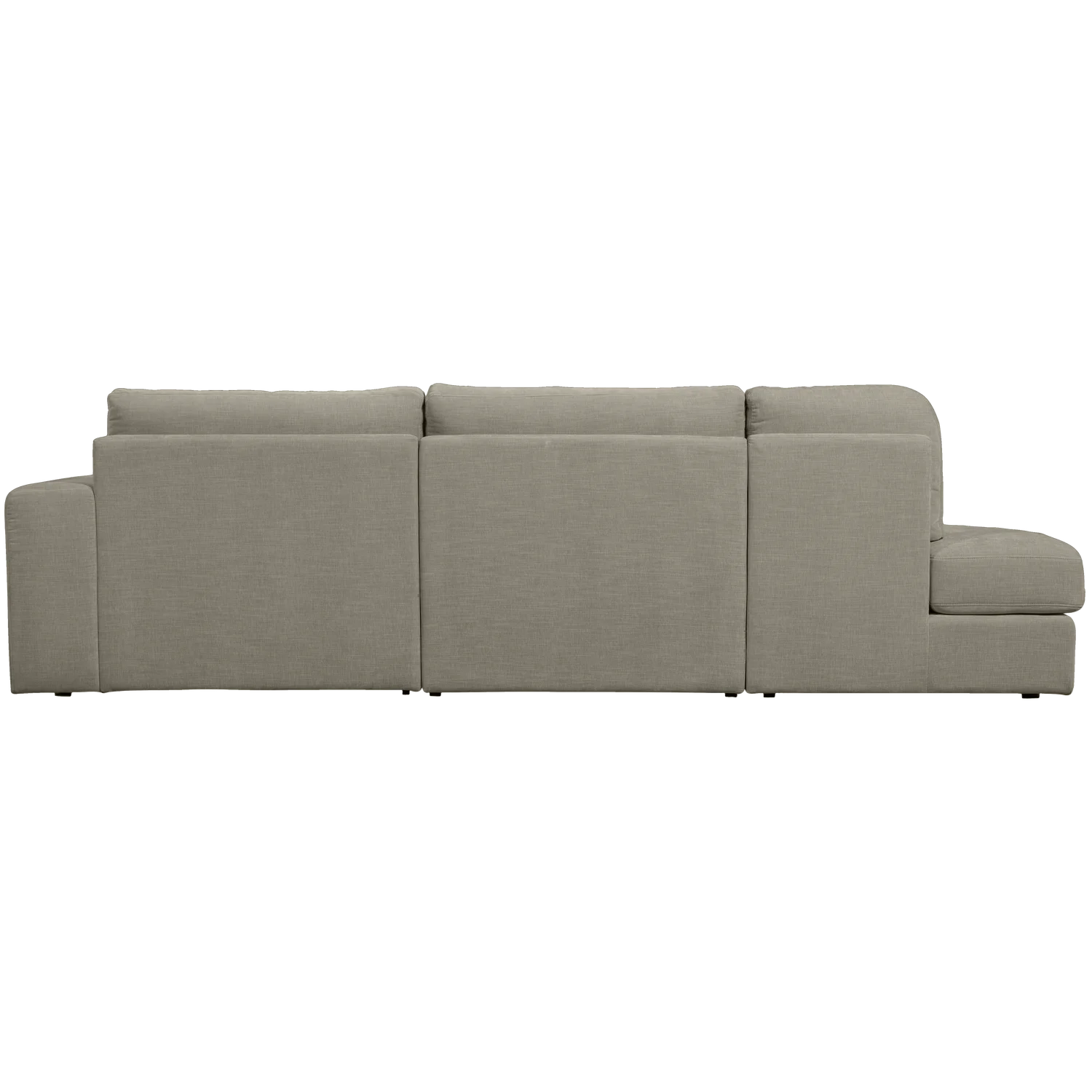 2,5 Sitzer Sofa FAMILY Webstoff warmes grau mit Rundung links
