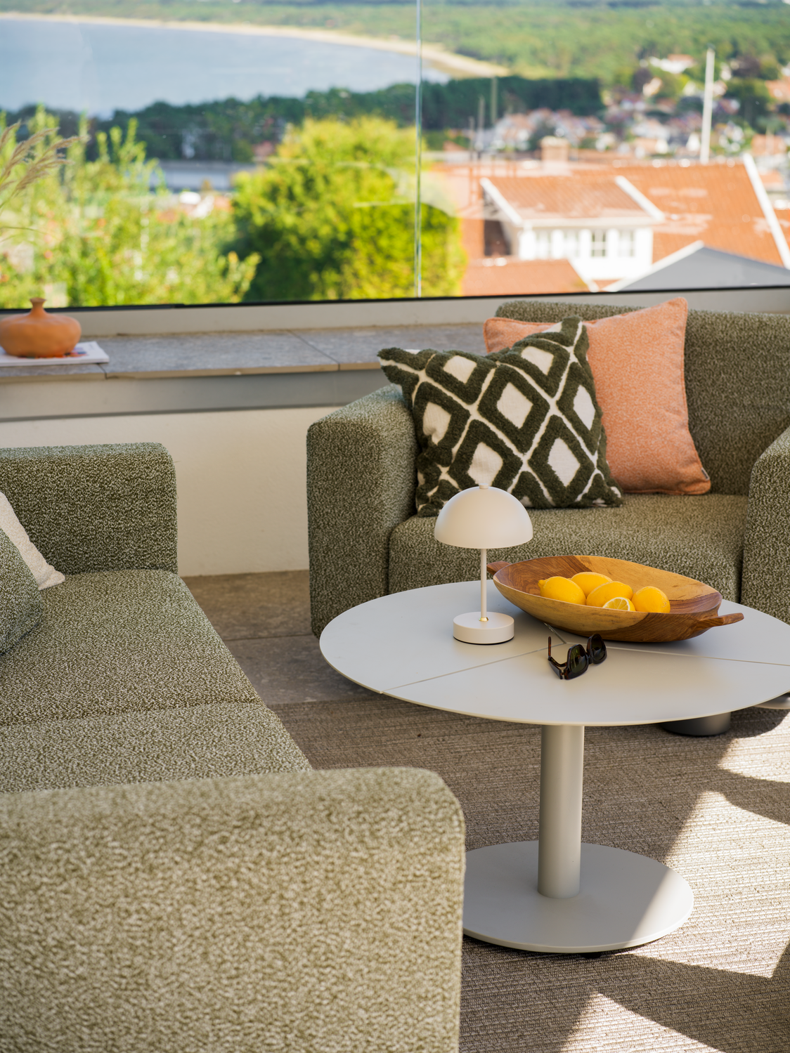 Gartensessel Lounge Sessel Teddy Stoff grün